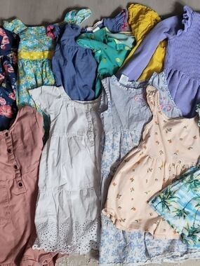 Girls Dress & Romper Bundle Size 4T–6 Mixed Brands Bonnie Jean Art Class